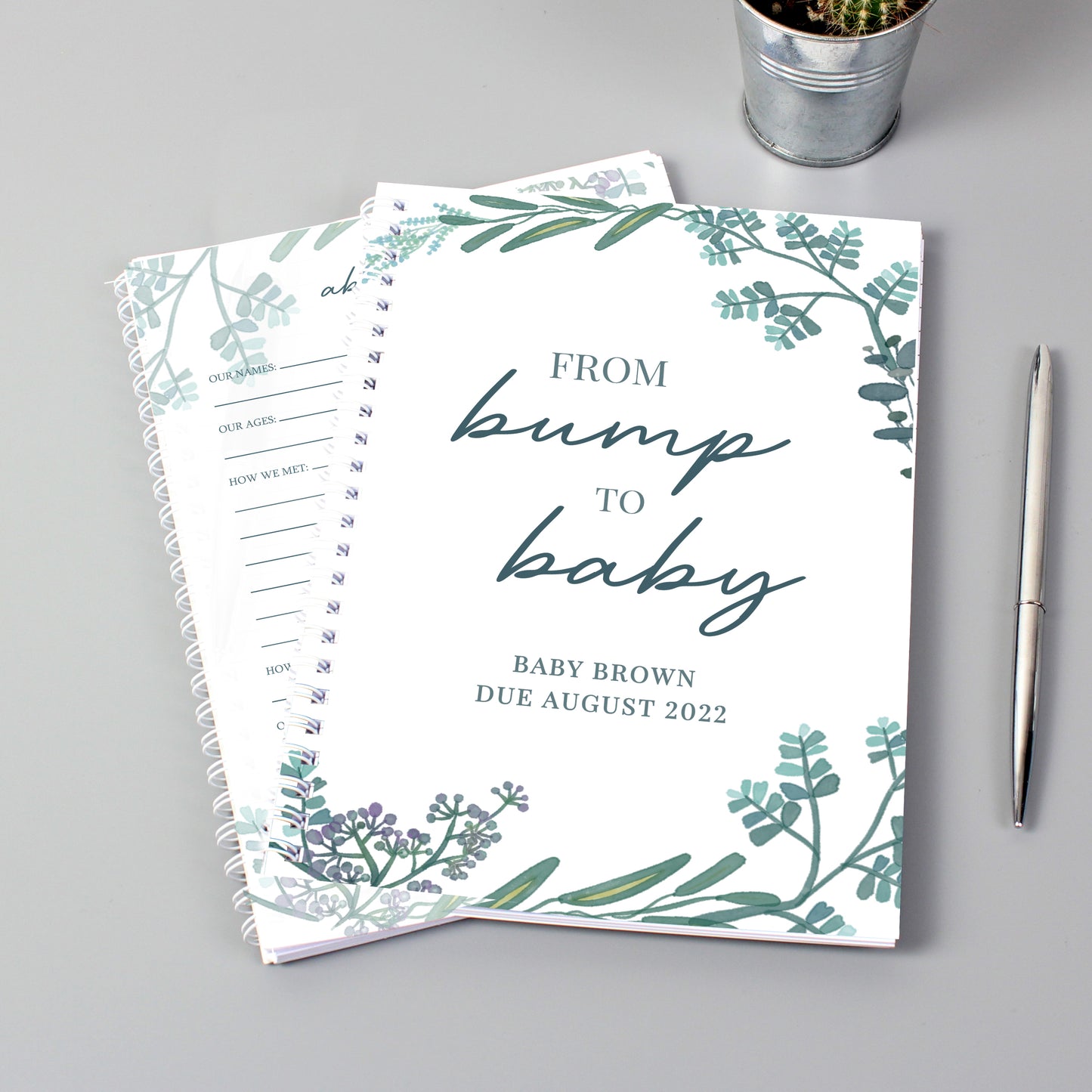 Personalised Free Text Navy & Blush A5 Diary