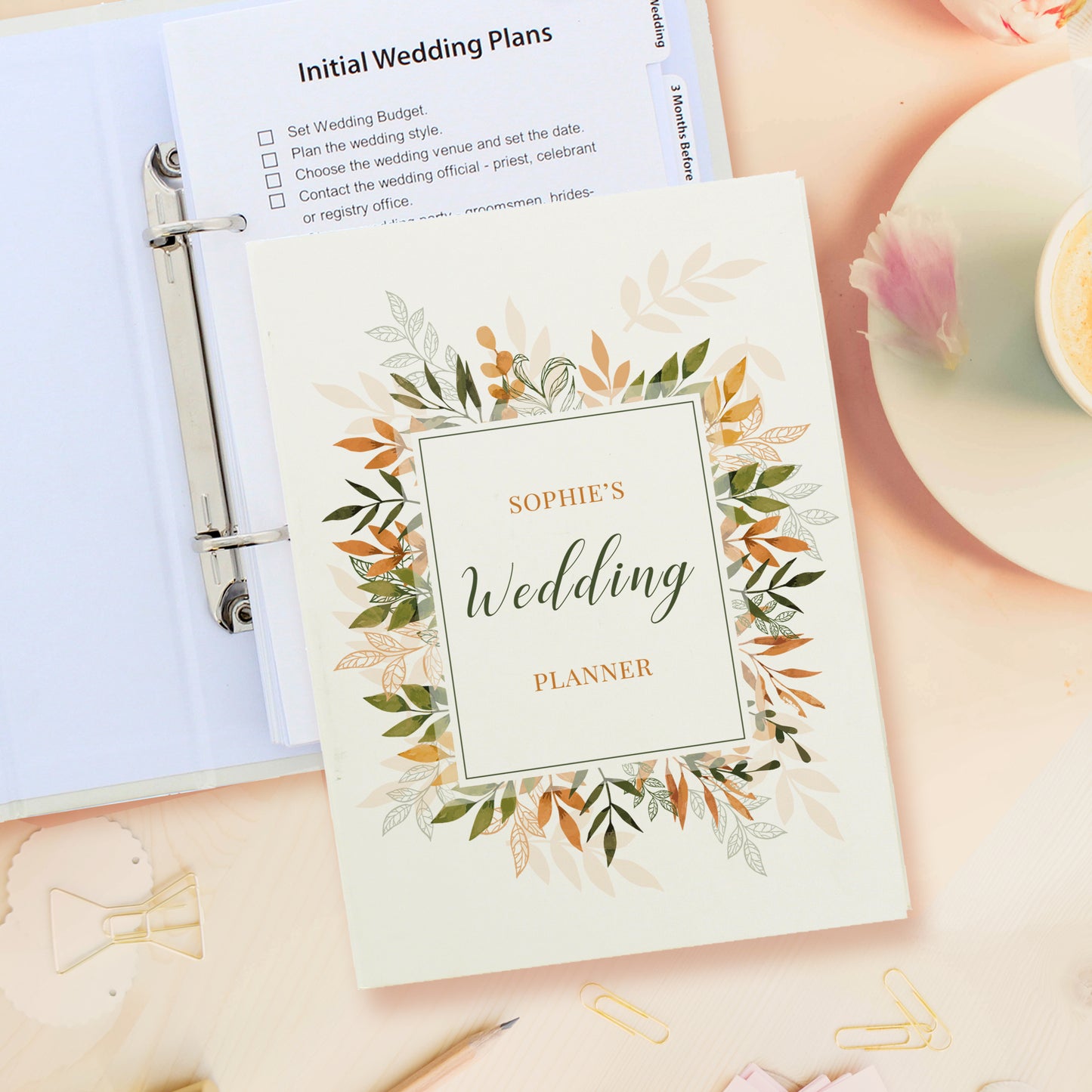 Personalised Free Text Navy & Blush A5 Diary