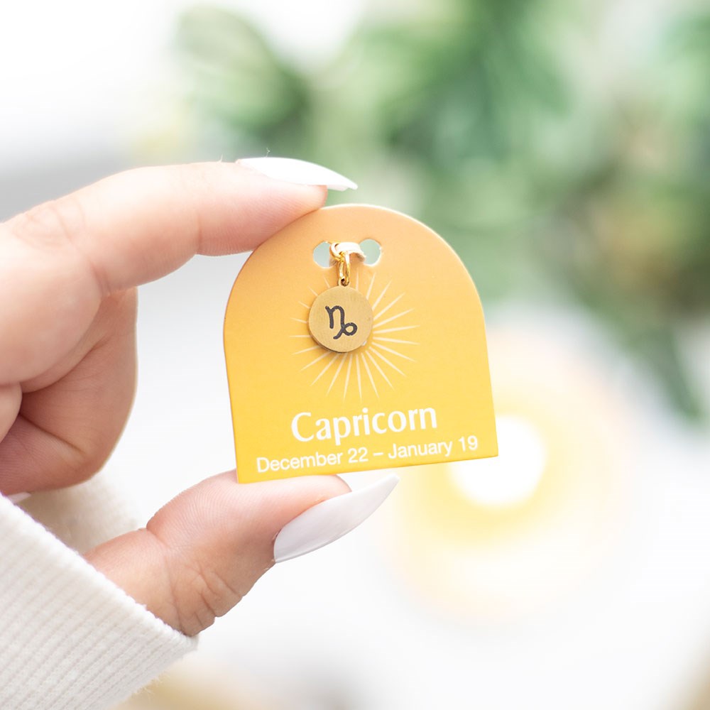 Capricorn Gold Tone Zodiac Sign Charm