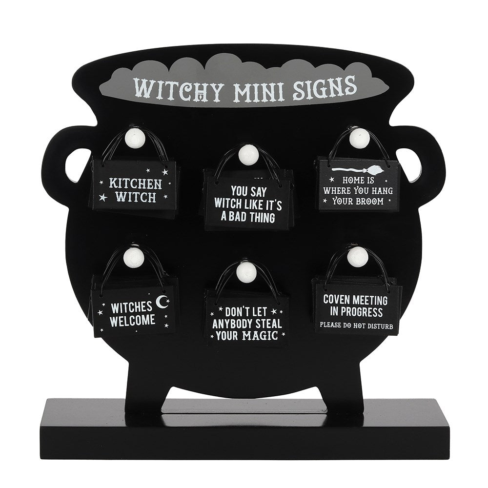 Witchy Hanging Mini Sign Display of 36 Pieces