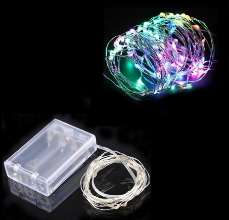 LED Lights Aluminium Wire Multi-Colour Micro 2 Settings Flashing Steady LED 5m