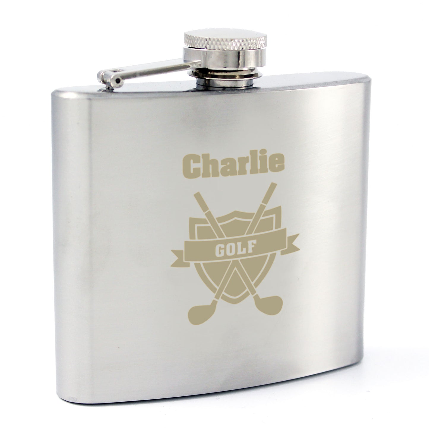 Personalised Golf Crest Hip Flask