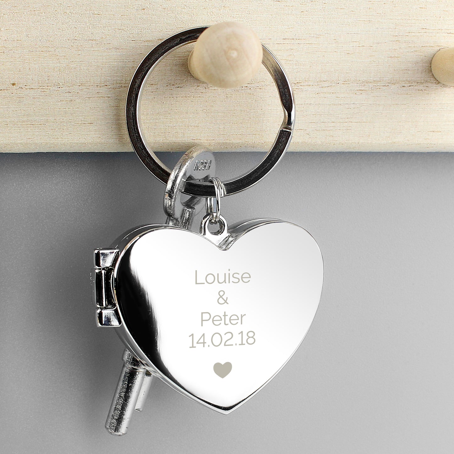 Personalised Heart Motif Photoframe Keyring