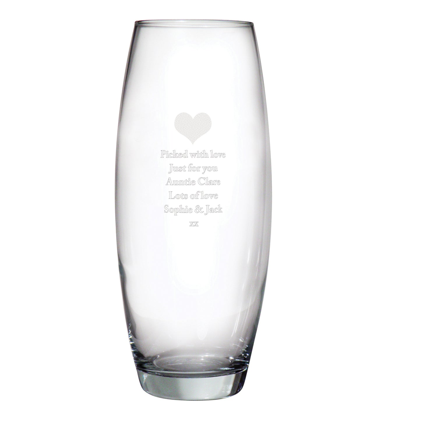 Personalised Heart Bullet Vase