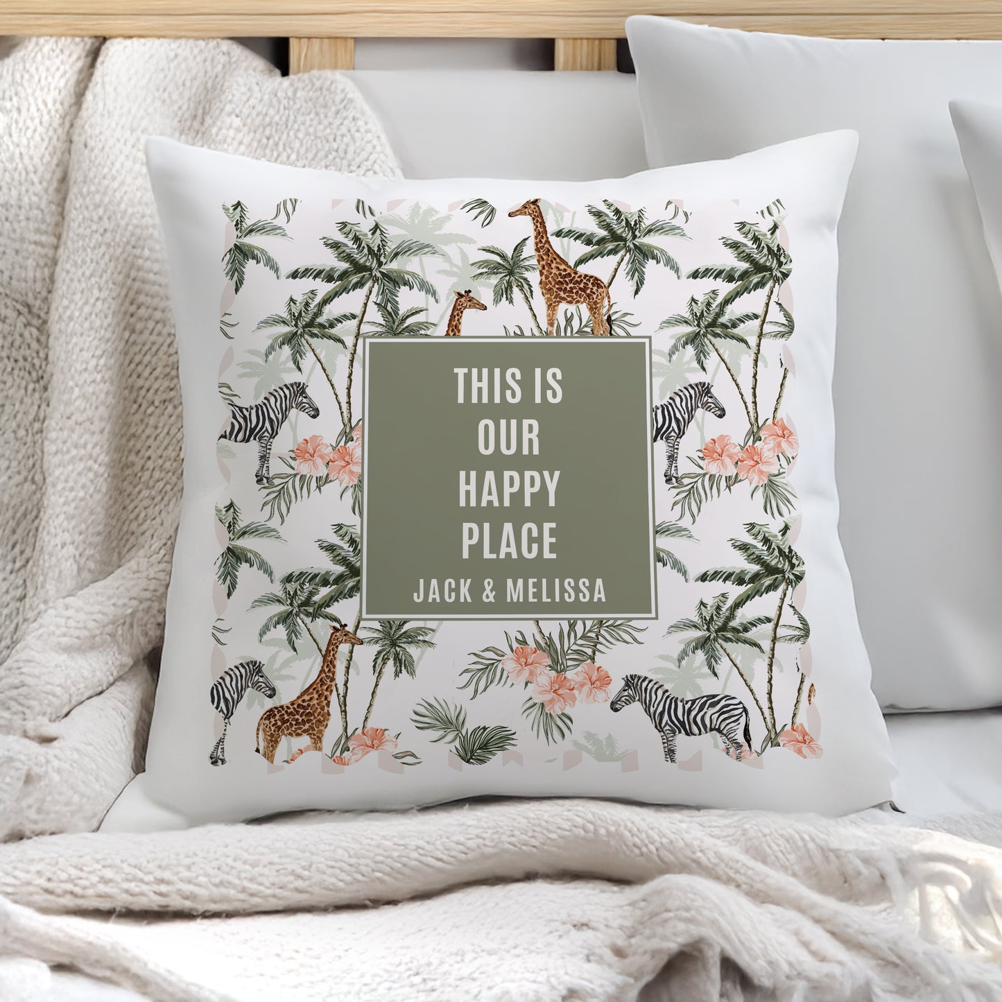 Personalised Jungle Print Cushion