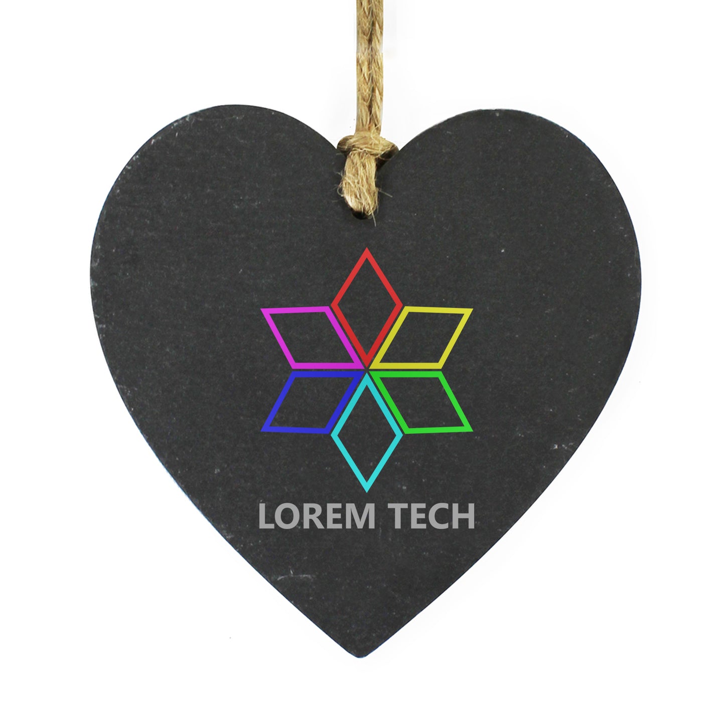 Bespoke Design Printed Slate Hanging Heart