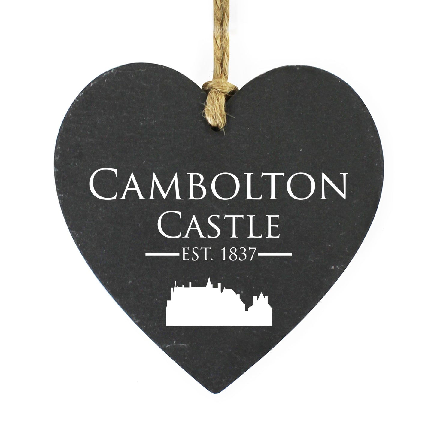 Bespoke Design Printed Slate Hanging Heart