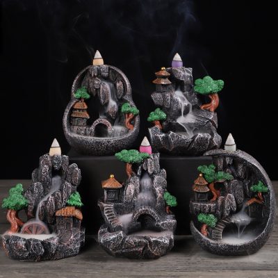 Mountain Incense Burner With Cones