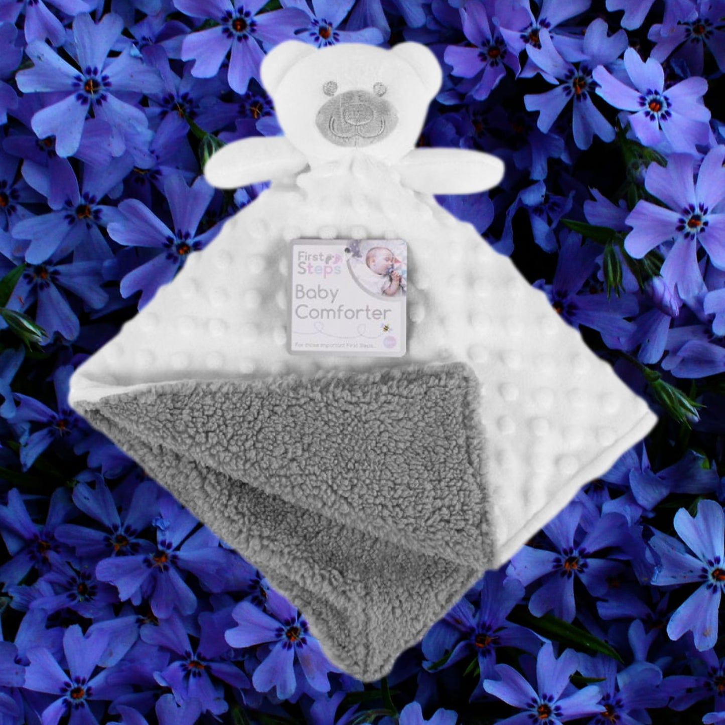 White Sherpa Fleece Teddy Comforter