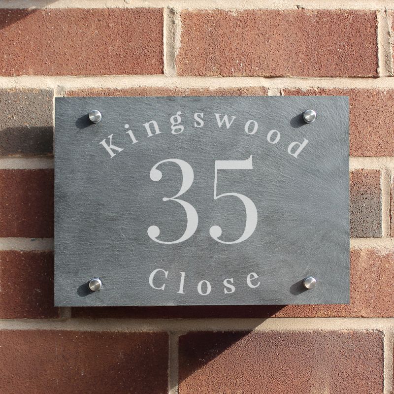 Personalised House Number Slate Sign