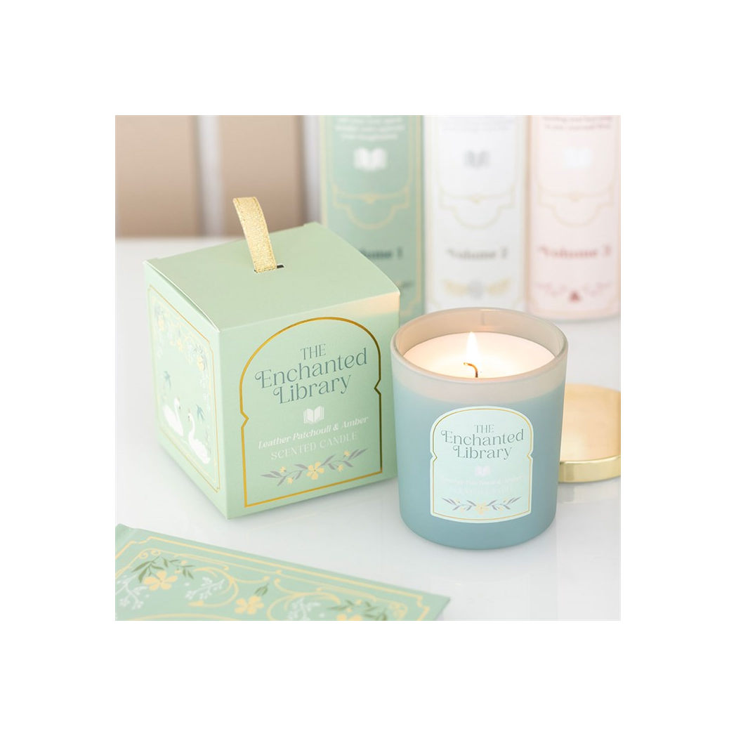 The Enchanted Library Leather, Patchouli & Amber Candle