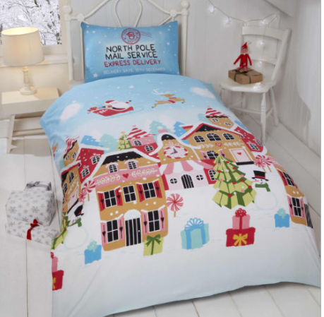 Childrens Christmas Duvet Set Gingerbread Town