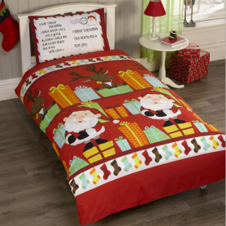 Christmas Duvet Set Santas List Single