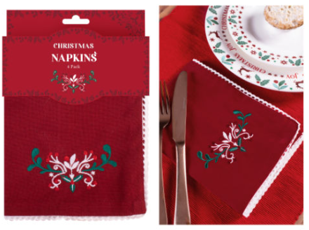 Christmas Joy 4 Pack Napkin Set