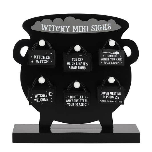 Witchy Hanging Mini Sign Display of 36 Pieces