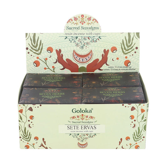 Goloka Seven Herbs Resin Incense Smudge Cups