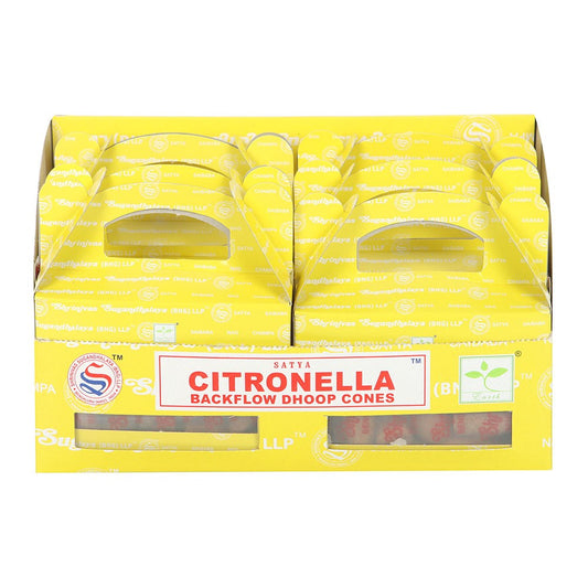 6 Packs of Citronella Backflow Dhoop Incense Cones by Satya