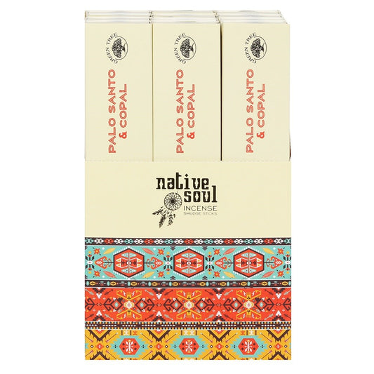 Native Soul Copal & Palo Santo Incense Sticks Display of 12 Packets