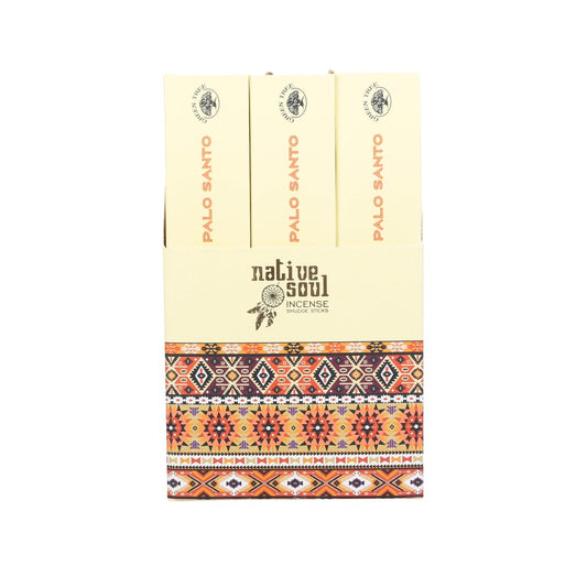Native Soul Palo Santo Incense Sticks Display of 12 Packets