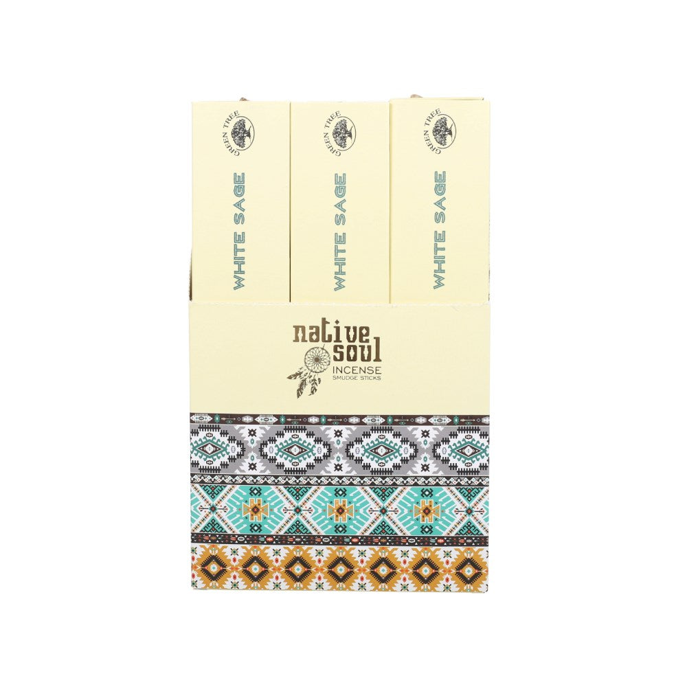 Native Soul White Sage Incense Sticks Display of 12 Packets