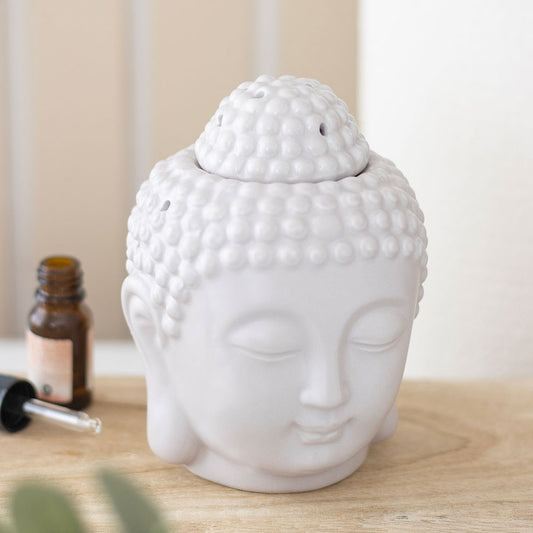 Small Grey Buddha Head Oil Burner
