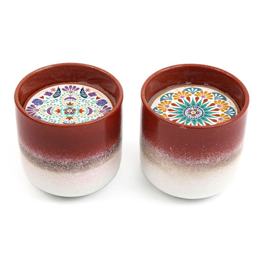 Summer Tile Glazed Candle Pot