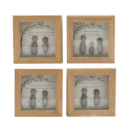 12cm Pebble Love/Home Plaque