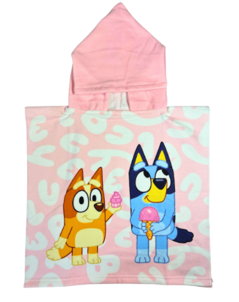 Official Bluey Kids Hooded Towel Poncho