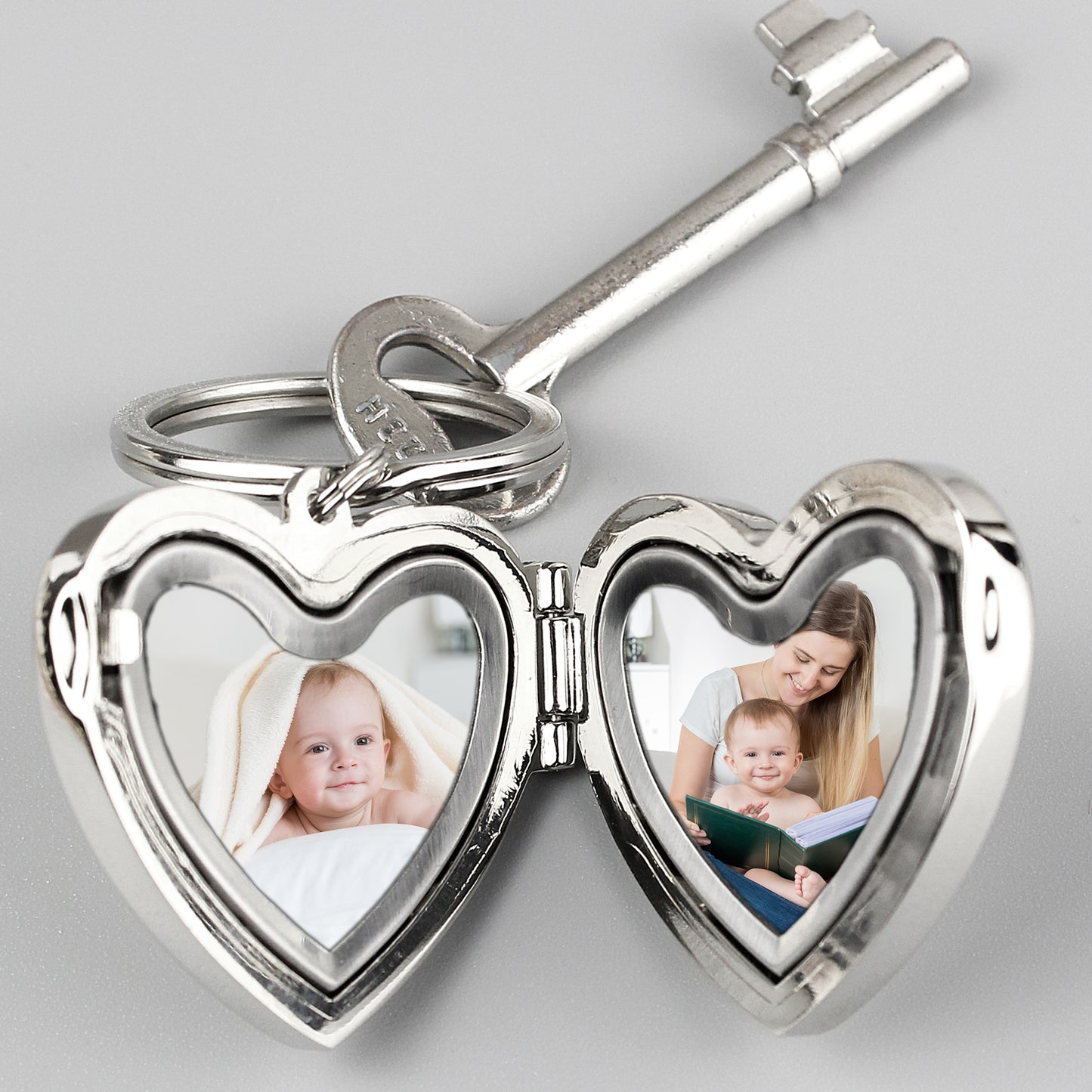 Personalised Heart Motif Photoframe Keyring