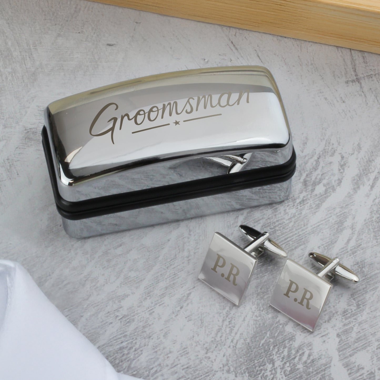 Personalised Groomsman Wedding Cufflinks and Box Set