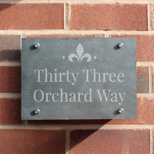 Personalised Ornate Slate House Sign