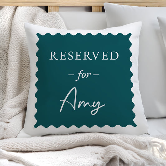 Personalised Navy Reserved For Cushion