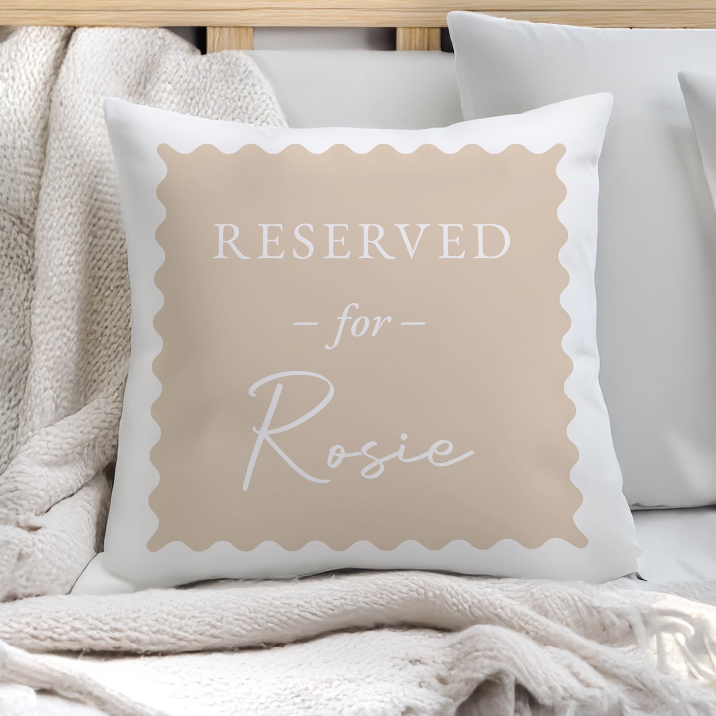 Personalised Cream Reserved For Cushion