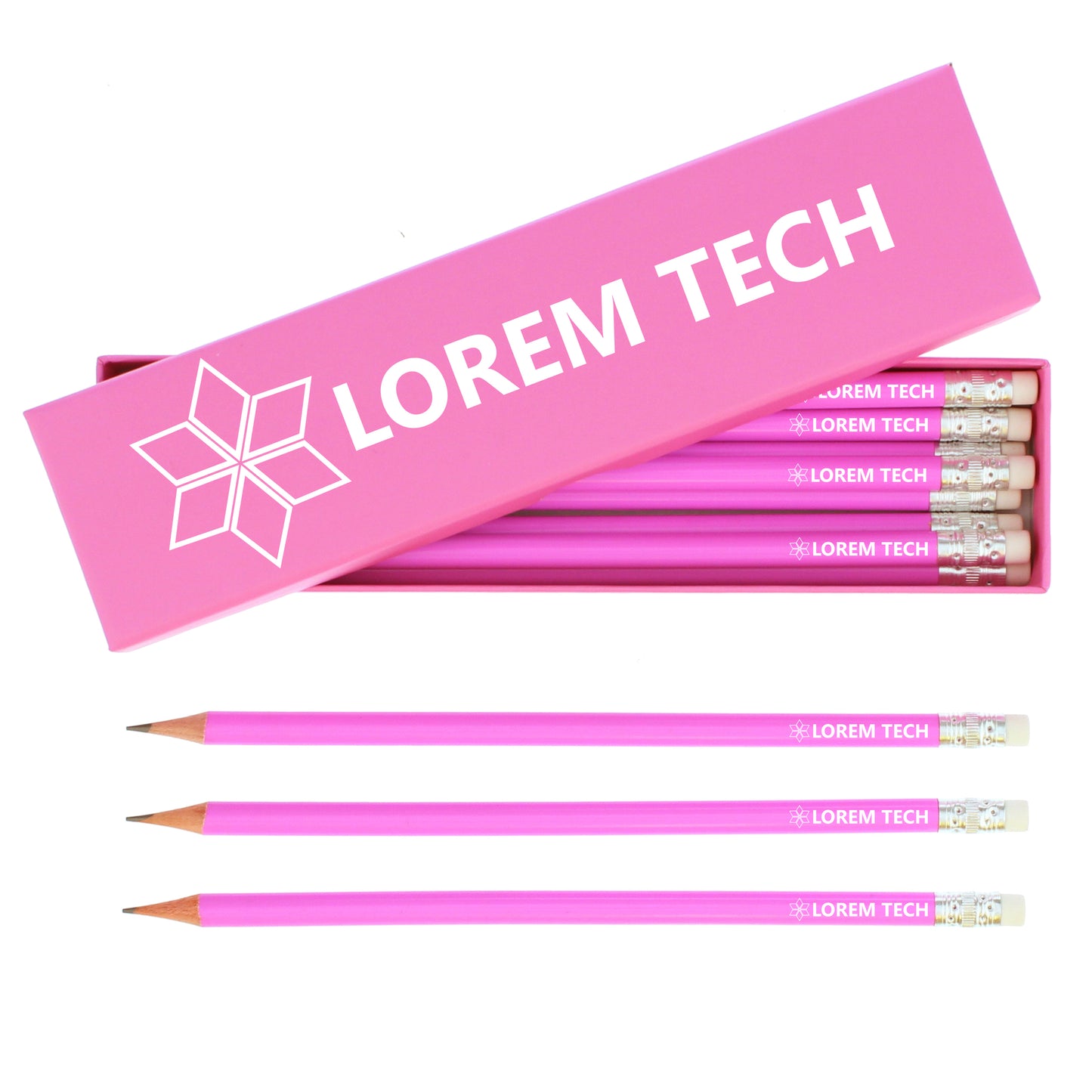 Bespoke Design Pink Pencils & Box