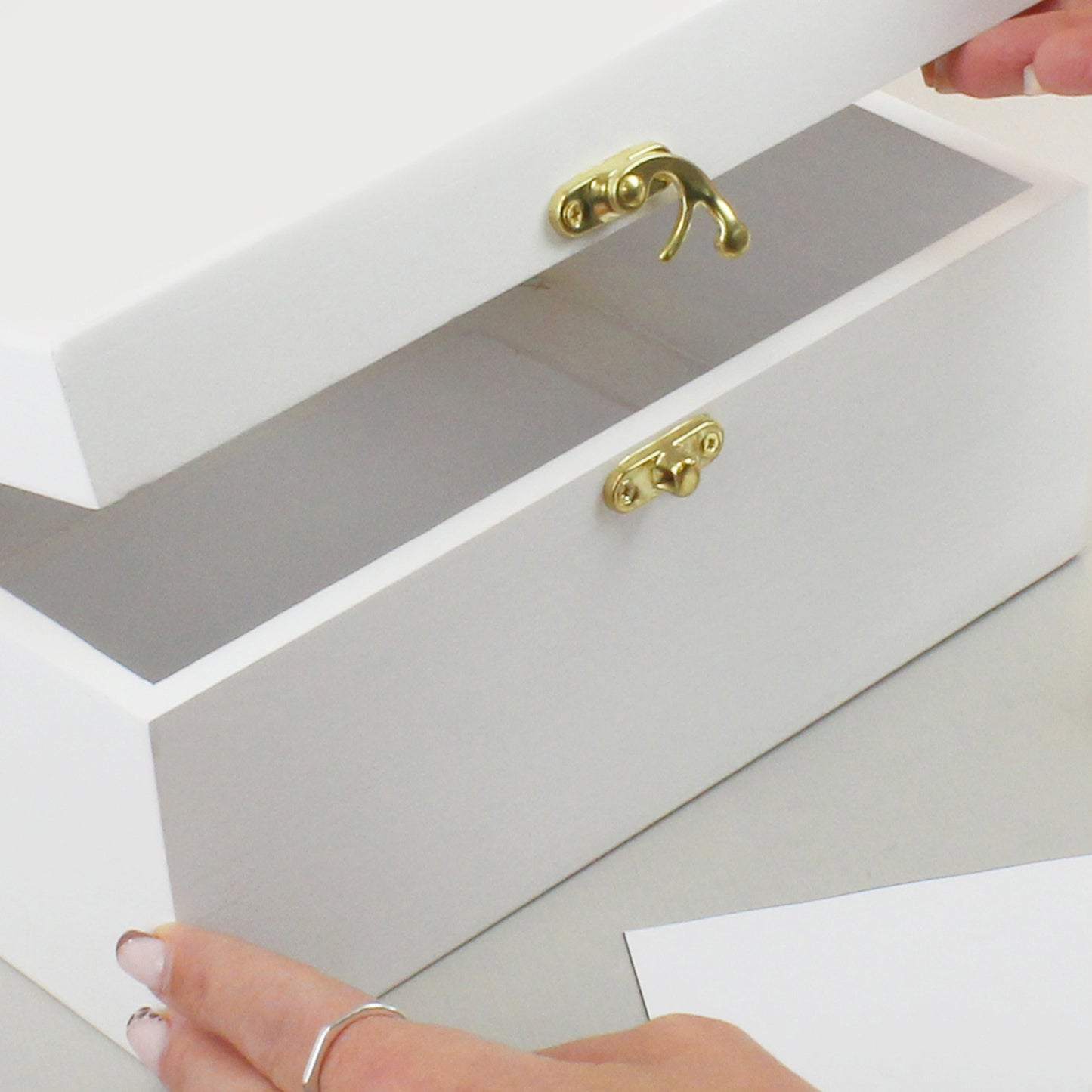 Personalised Memorial Photo Upload White Wooden Box