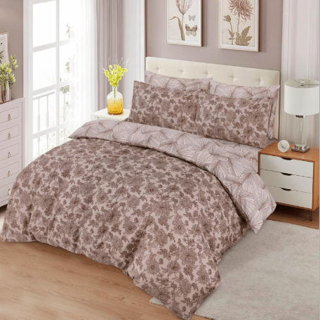 Super Soft Printed Duvet Set Elegant Brown - KING