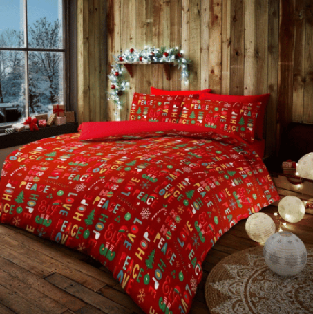Ultra Soft Duvet Set Xmas Slogan - KING