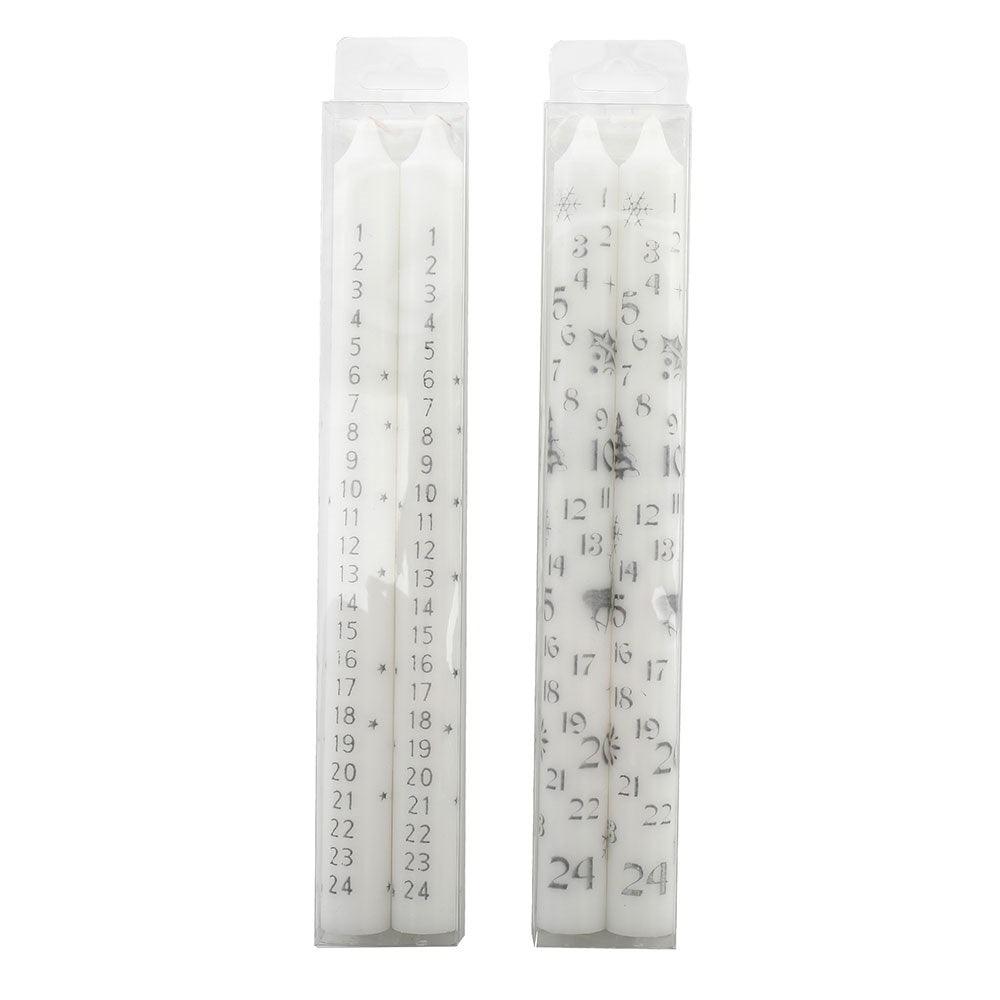Pack of 2 Taper Advent Calendar Candles