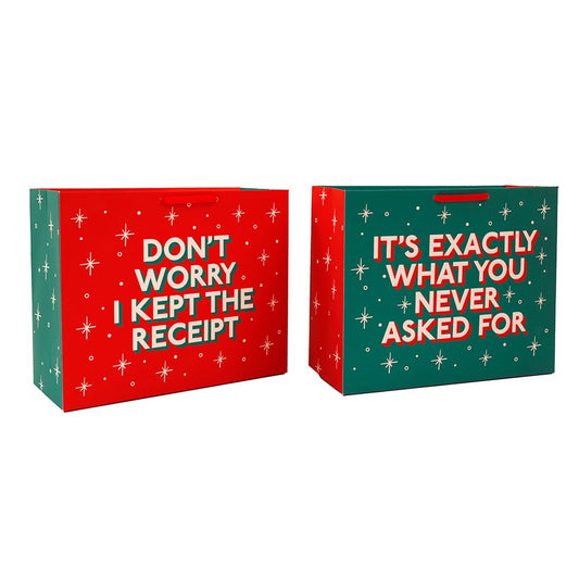 33cm Medium Christmas Typography Gift Bag