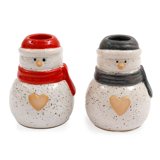Snowman Taper Candle Holder