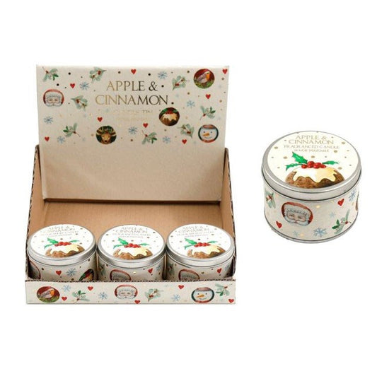 7.5cm Christmas Bauble Candle Tin