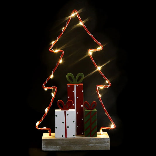33cm LED Tree with Presents Decoration