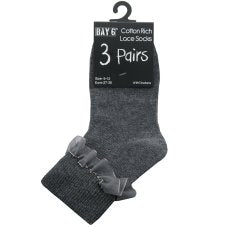 B2S Grey Frilly Multipack Socks