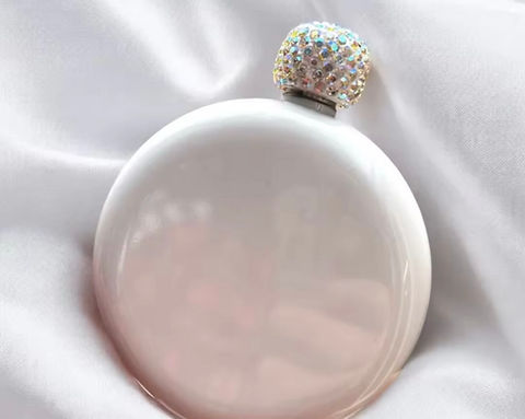 5oz white hip flask personalised