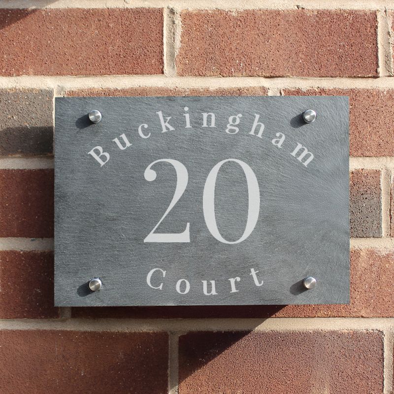 Personalised House Number Slate Sign