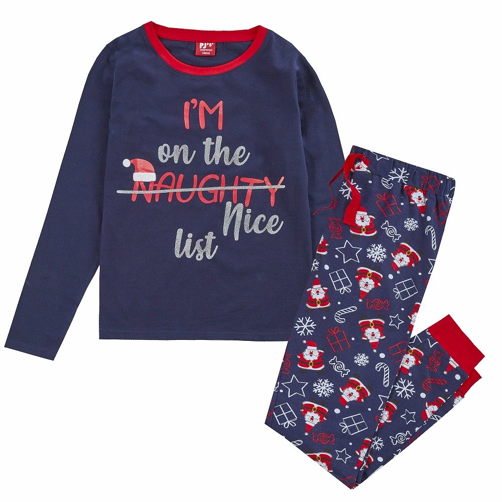 Matching I'm on the naughty list Pj's men's womens