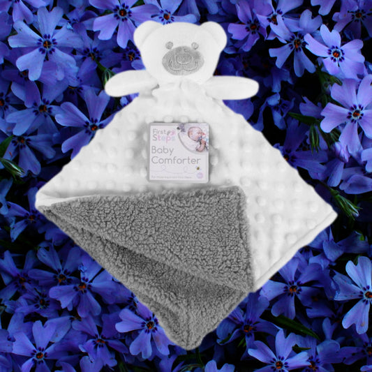 White Sherpa Fleece Teddy Comforter