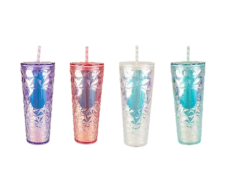 710 Crystal effect cup and straw
