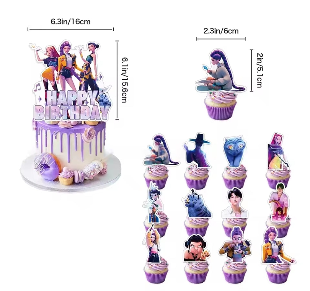 Kpop Demon Hunters Cake Topper Kit