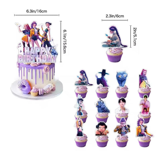 Kpop Demon Hunters Cake Topper Kit